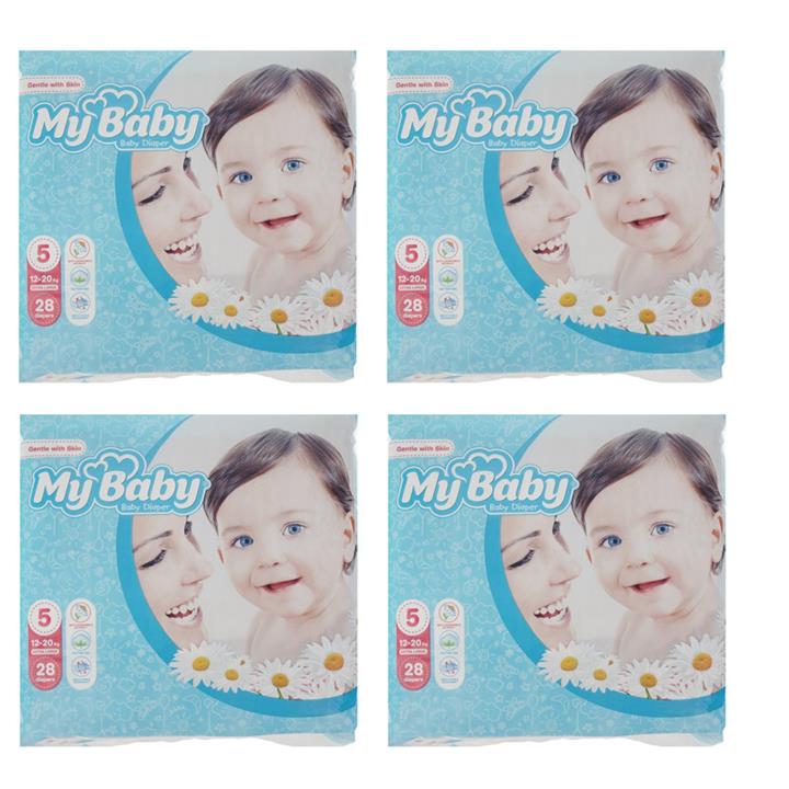 پوشک کودک مای بیبی مدل Max Care سایز 5 چهار بسته 28 عددی